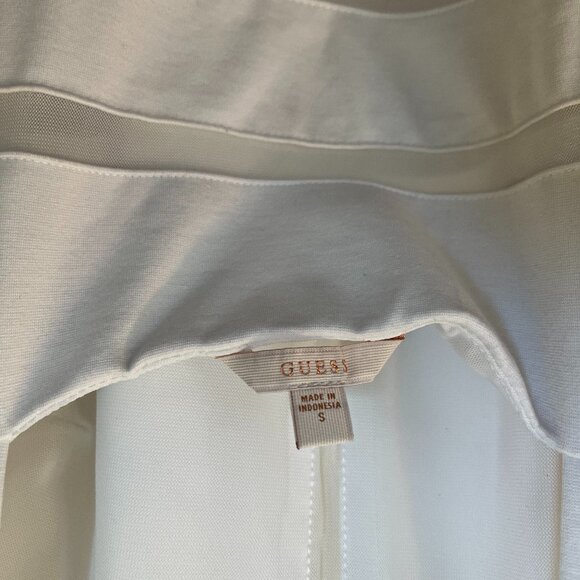 GUESS White Bodycon Dress with Mesh Cutouts - Picture 4 of 4